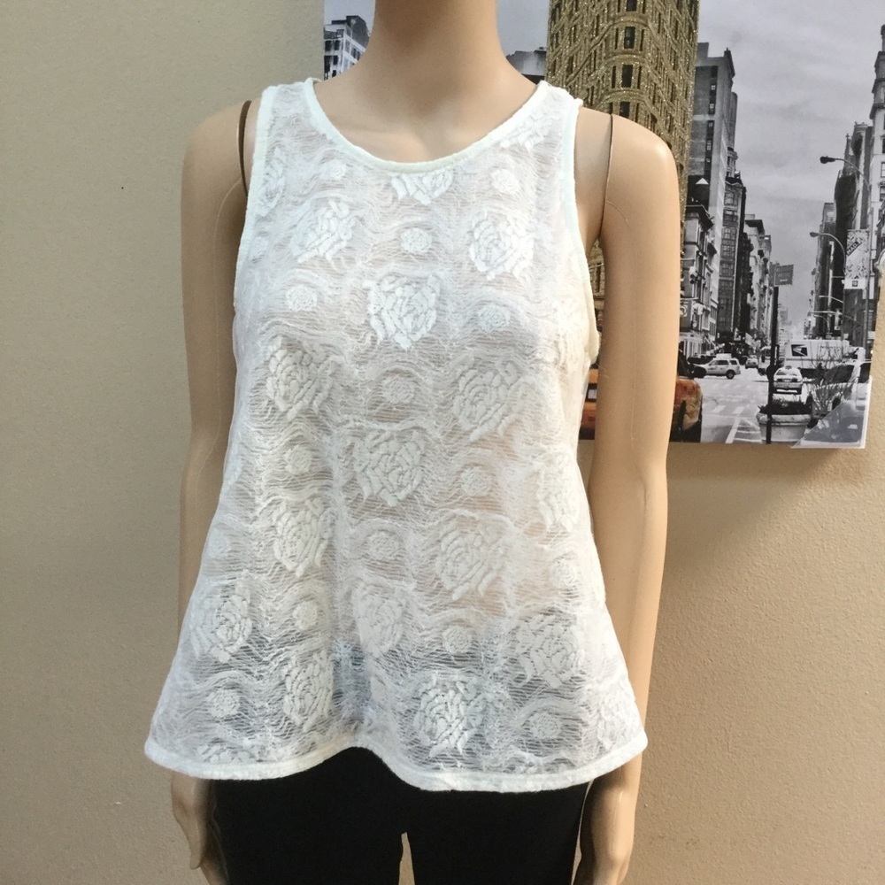 Off White Lace Women Blouse Top NWT